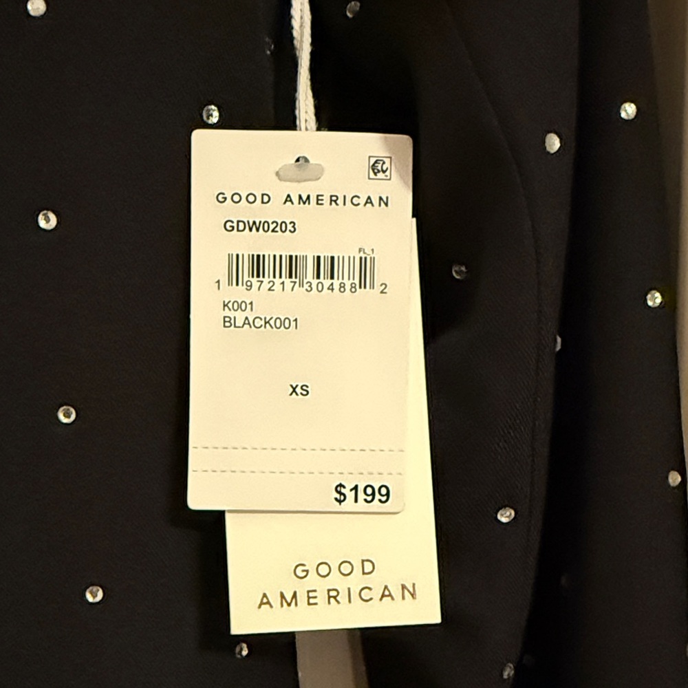 Good American Black Blazer mini dress with rhinestone - Picture 3 of 6
